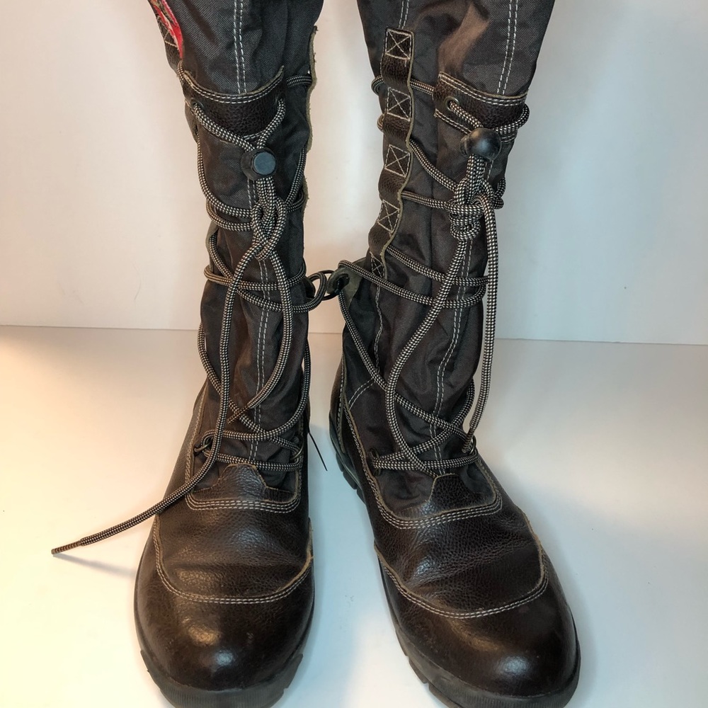 Pajar Canada Womens Tall Brown Winter Boots Lace Up EUR 38